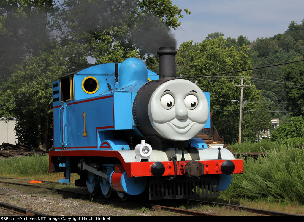 Thomas the Tank Engine rests between trips